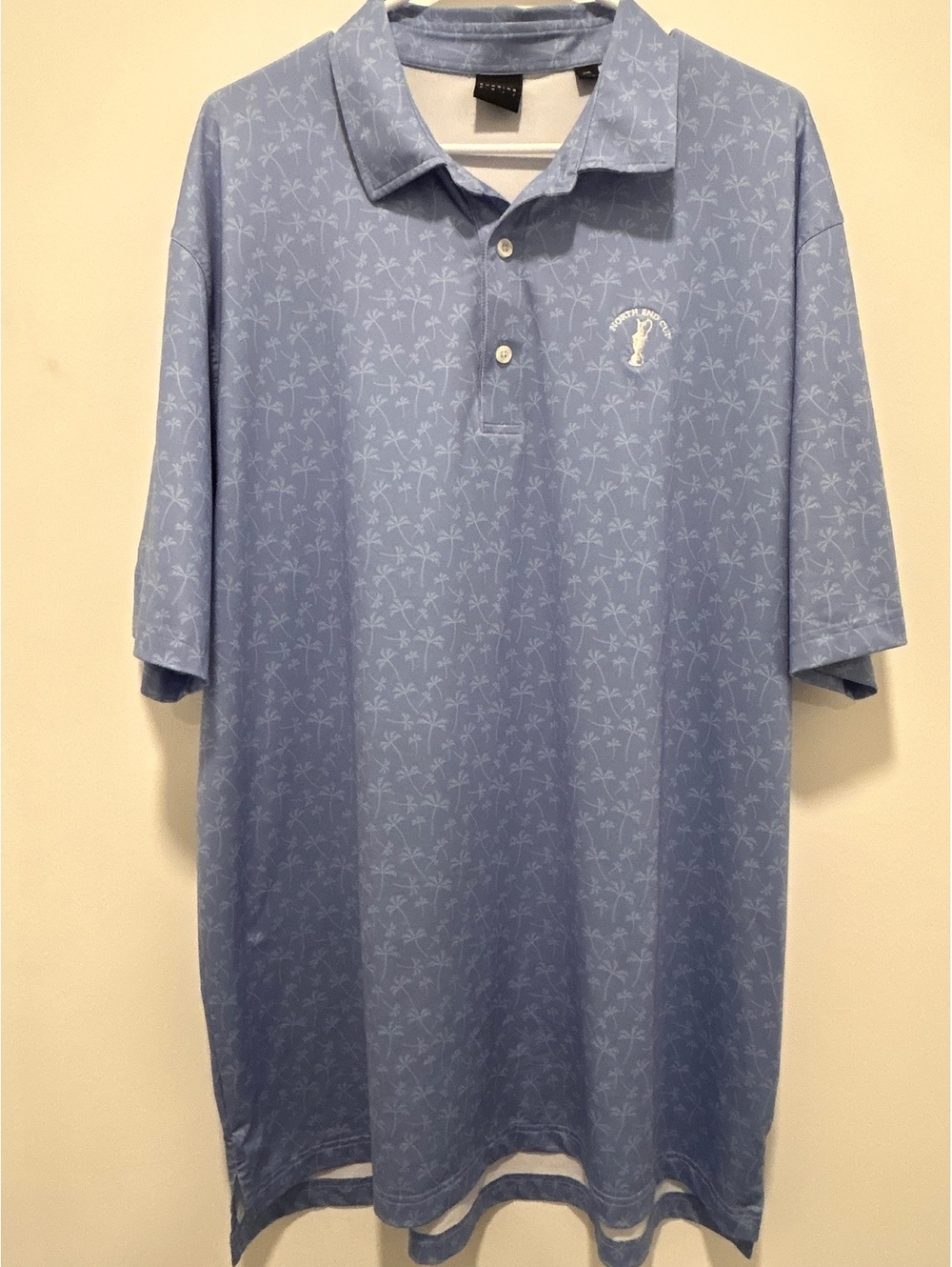 Dunning Golf XXL Light Blue Palm Tree Polo Shirt